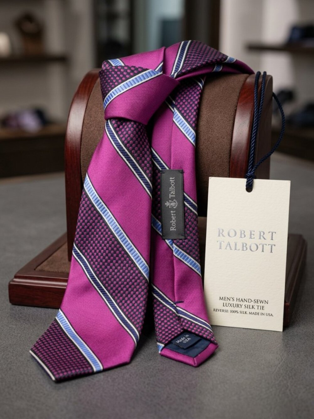 A classic Robert Talbott Best of Class luxury necktie,
